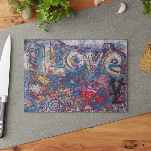 “LOVE I” Glass Cutting Board